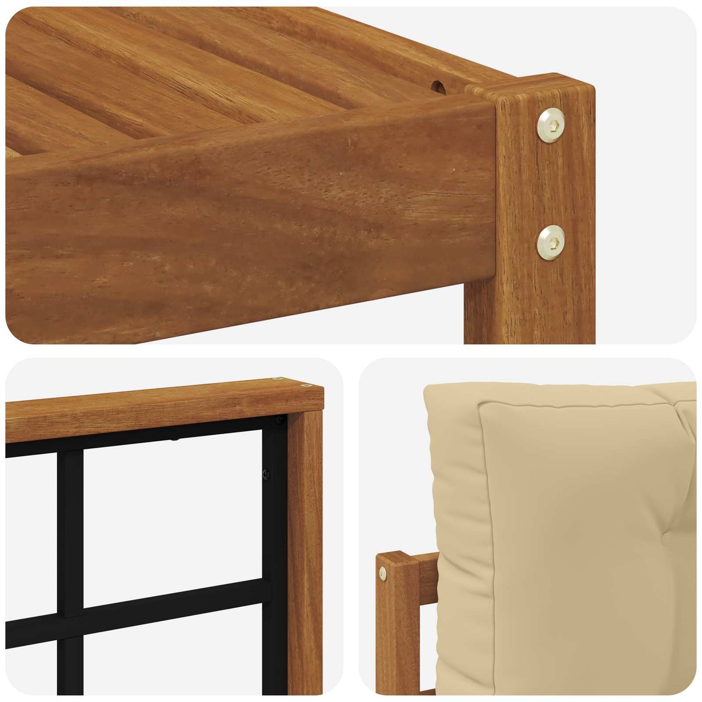 Udendørs sofagruppe med pude 8 pcs Naturlig og Beige