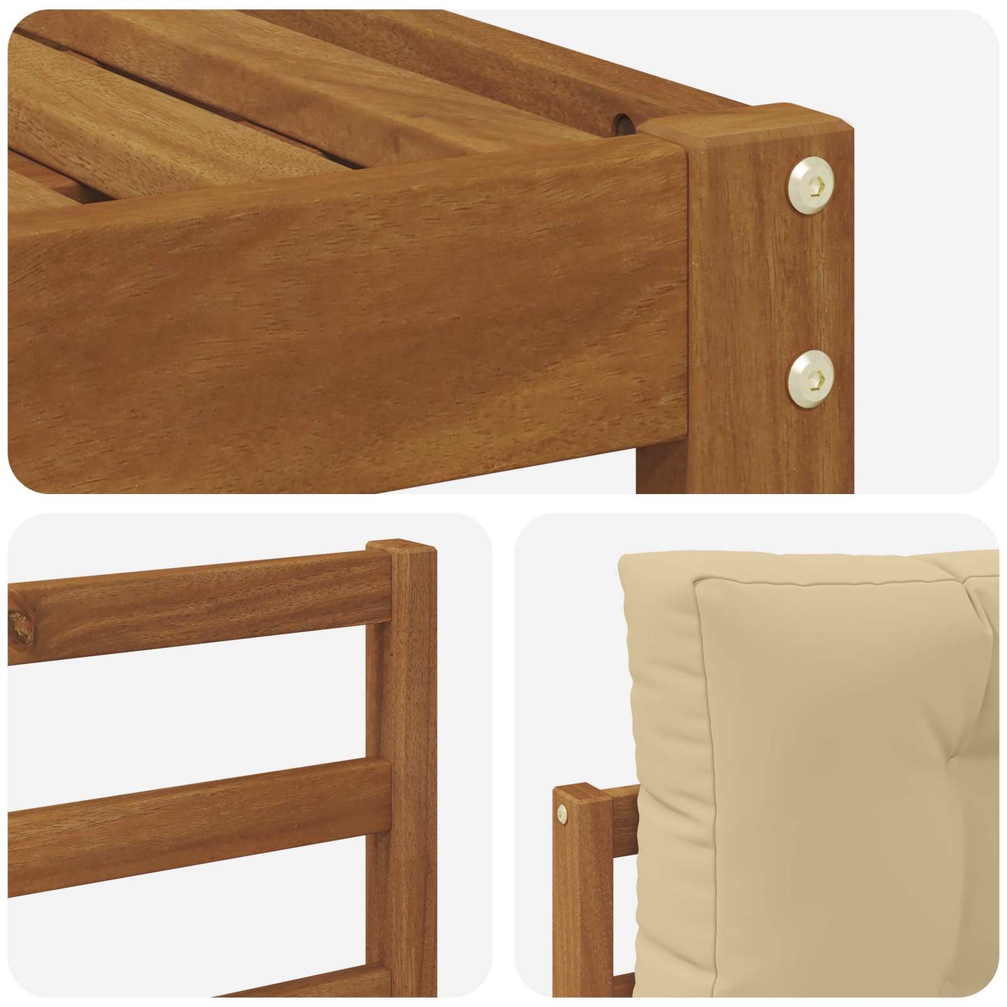 Udendørs sofagruppe 6 stk. Naturlig og Beige