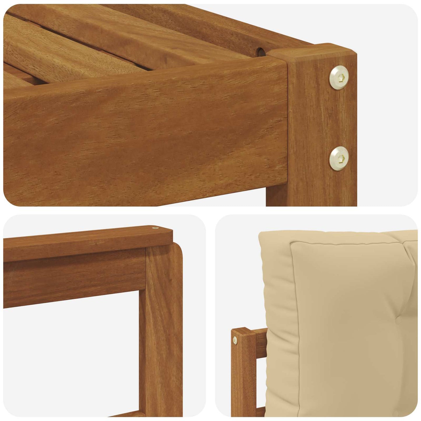 Udendørs sofagruppe med pude 6 pcs Naturlig og Beige