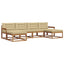 Udendørs sofagruppe med pude 6 pcs Naturlig og Beige