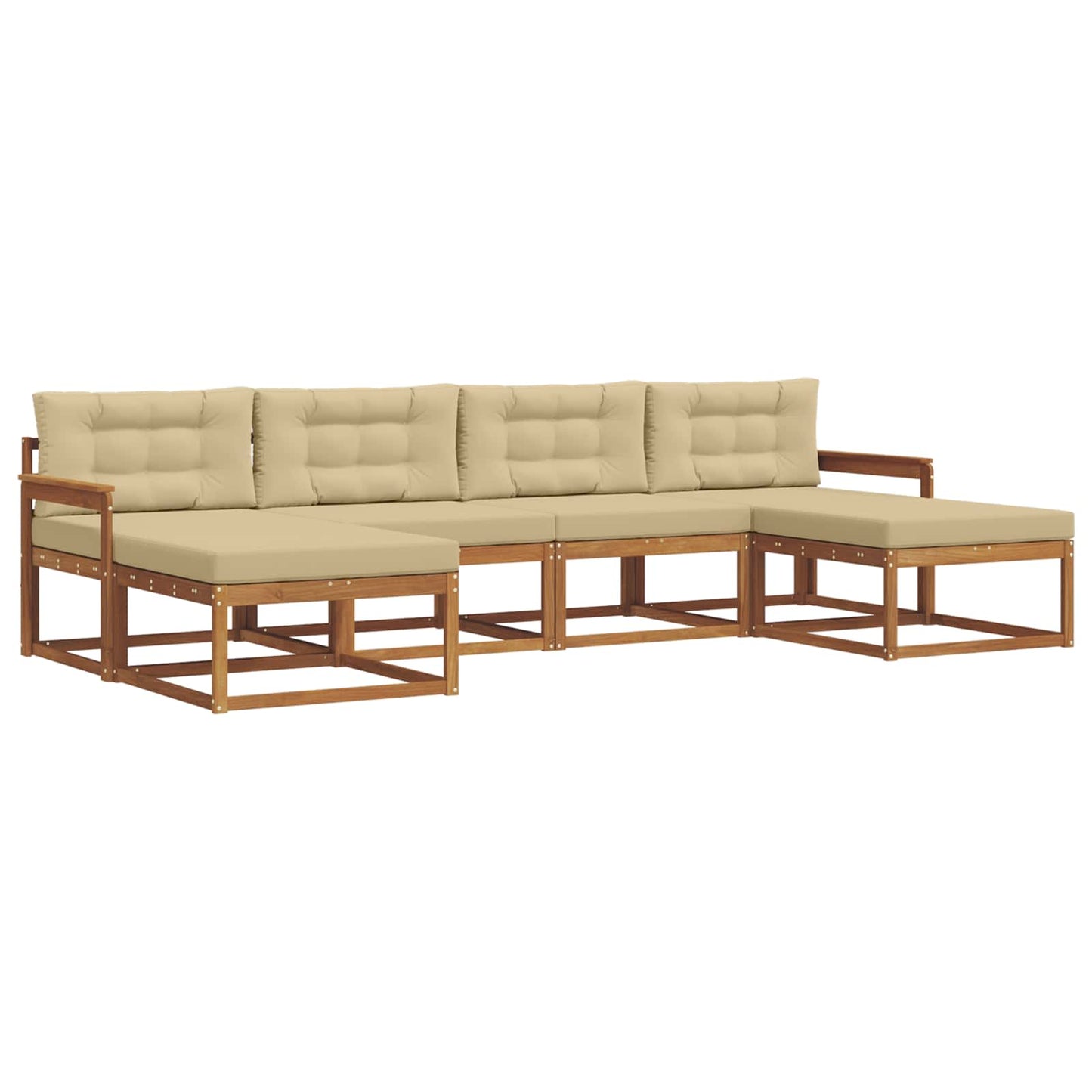 Udendørs sofagruppe 6 stk. Naturlig og Beige