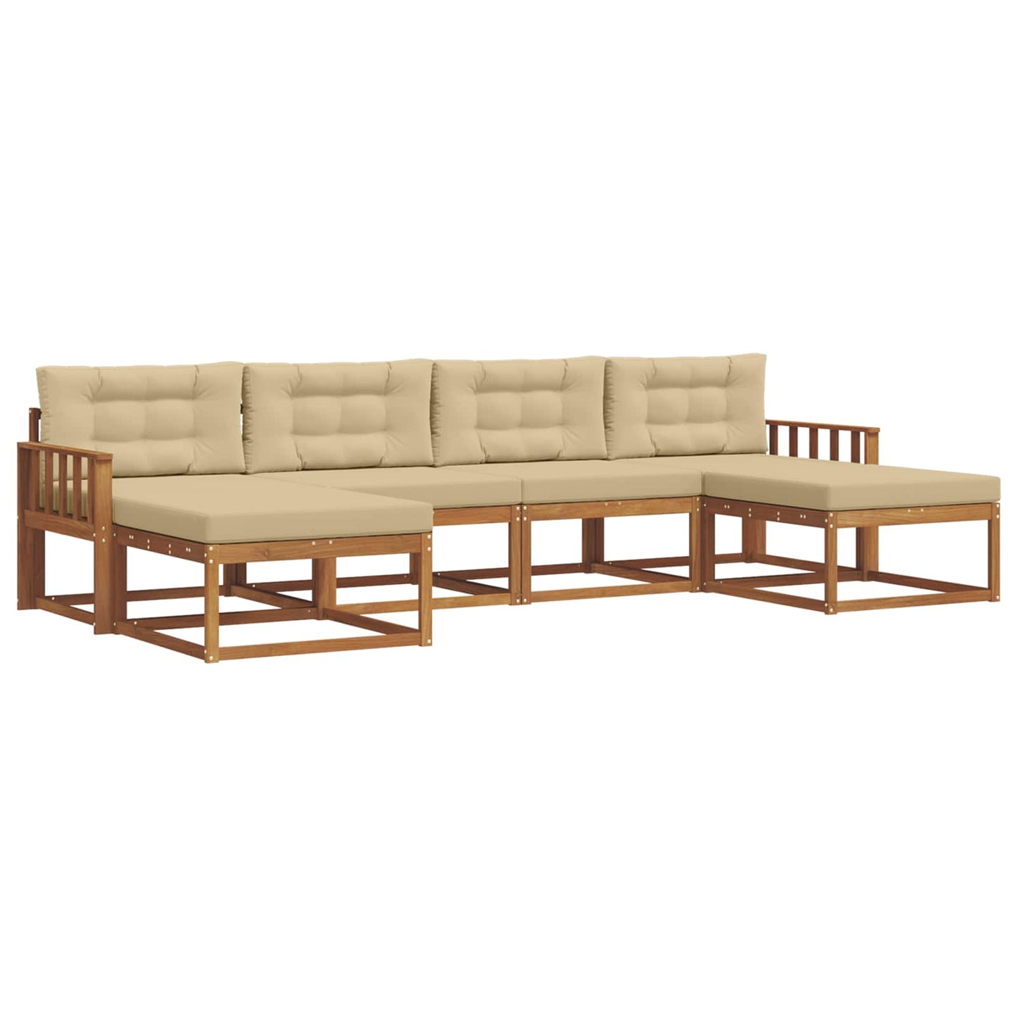 Udendørs sofagruppe 6 stk. Naturlig og Beige