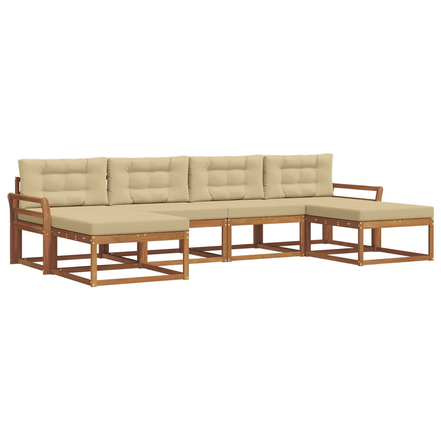 Udendørs sofagruppe 6 stk. Naturlig og Beige