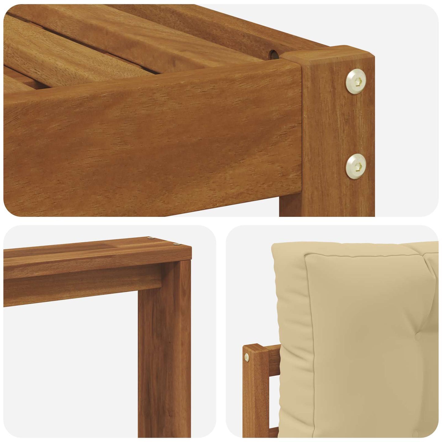 Udendørs sofagruppe 6 stk. Naturlig og Beige
