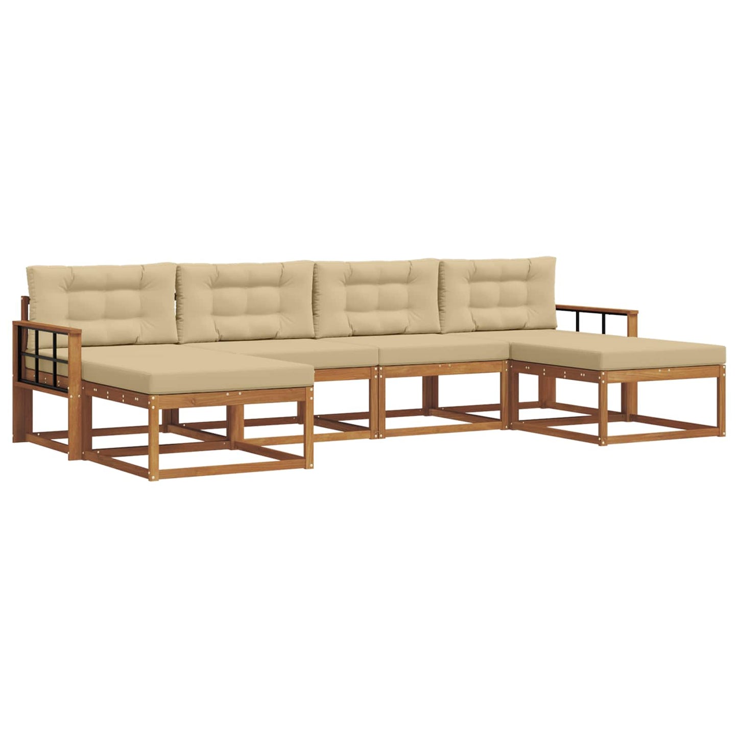 Udendørs sofagruppe 6 stk. Naturlig og Beige
