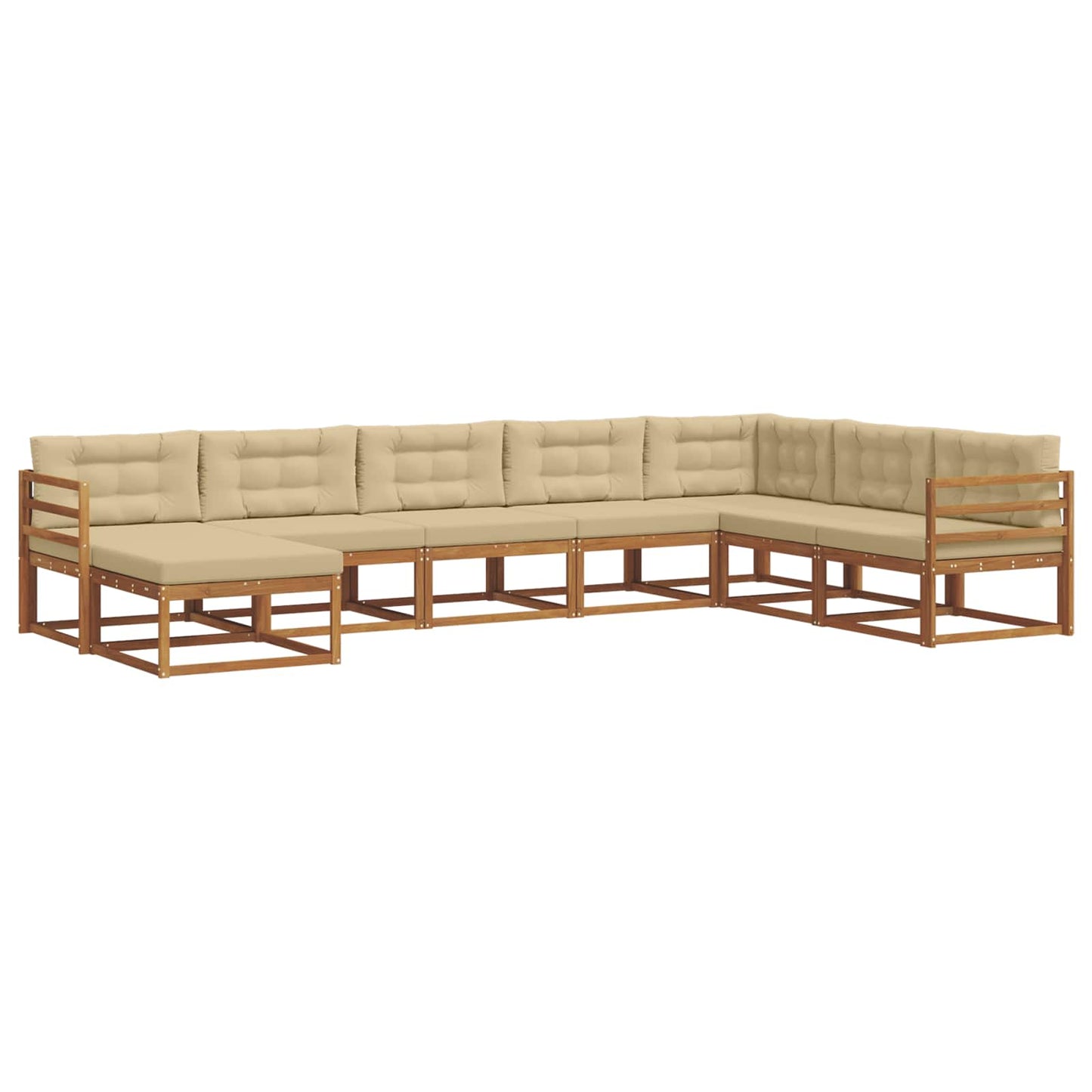 Udendørs sofagruppe 8 stk. Naturlig og Beige