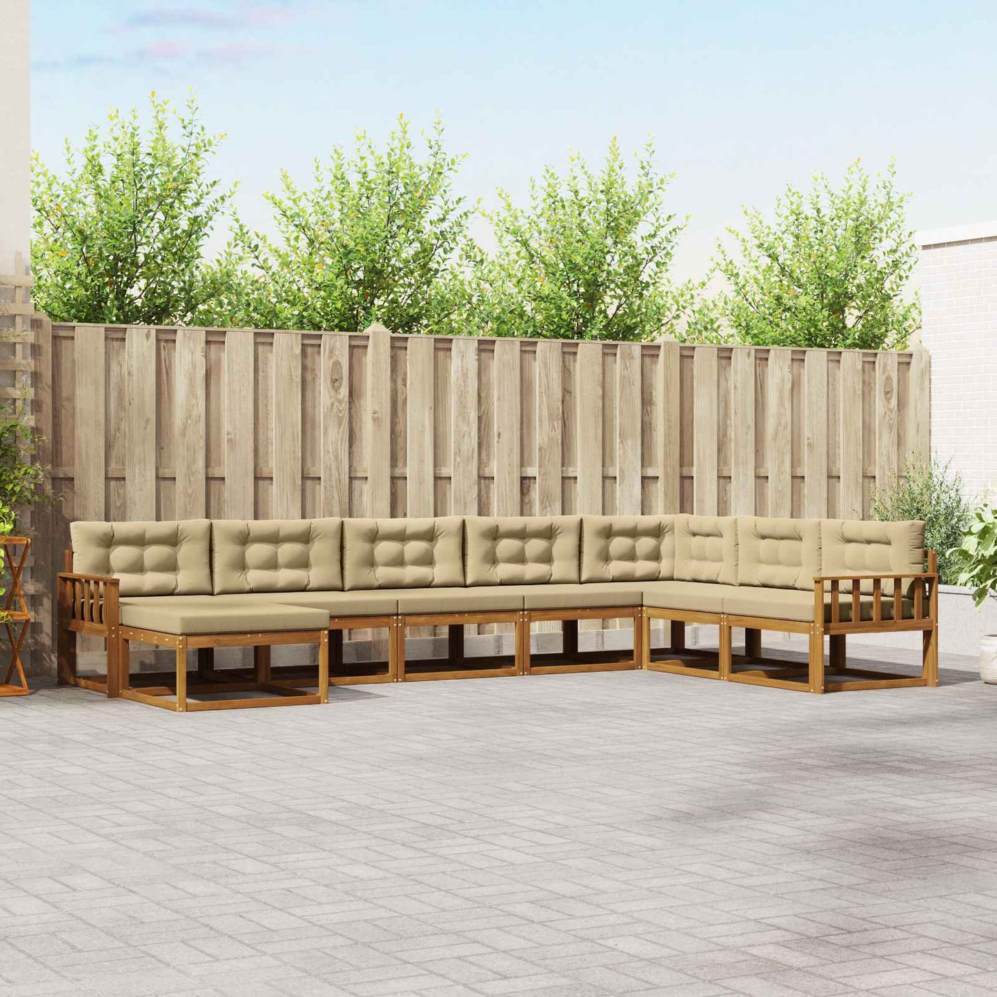 Udendørs sofagruppe 8 stk. Naturlig og Beige
