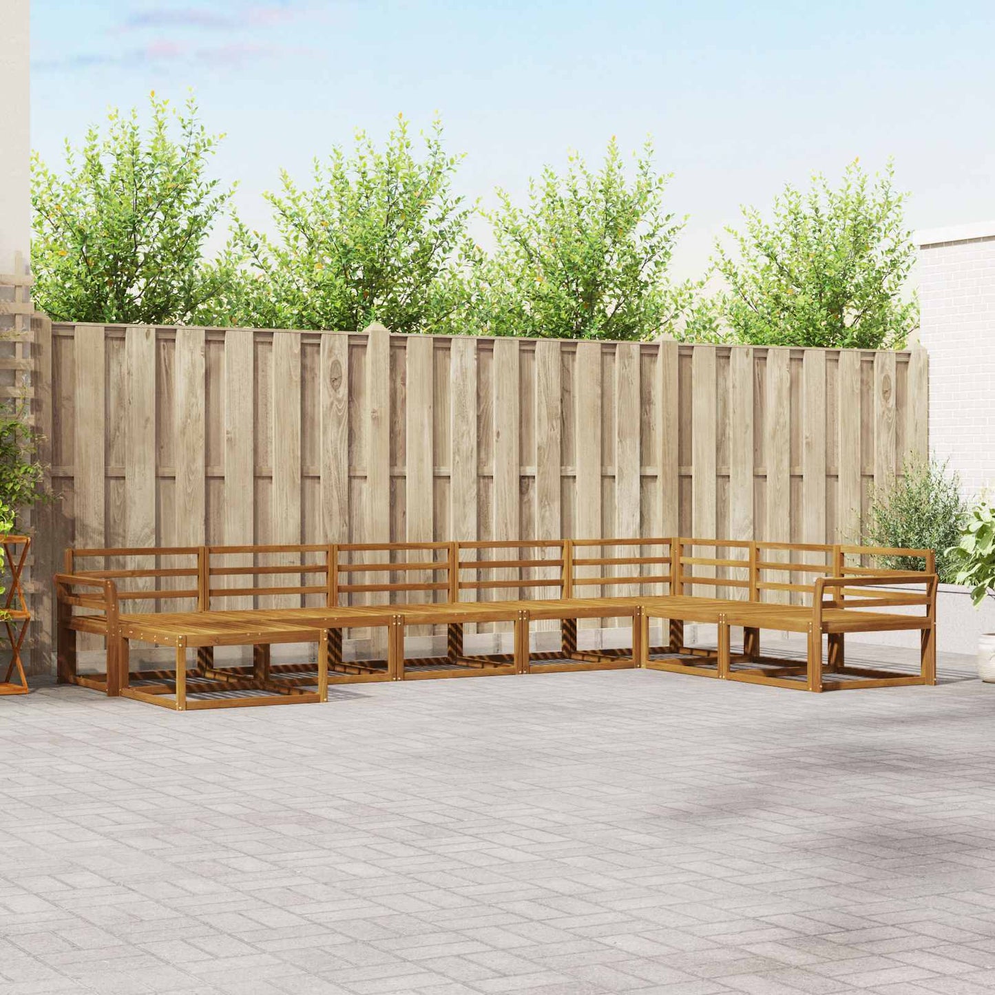 Udendørs sofagruppe 8 pcs Naturfarvet Massivt Akacietræ