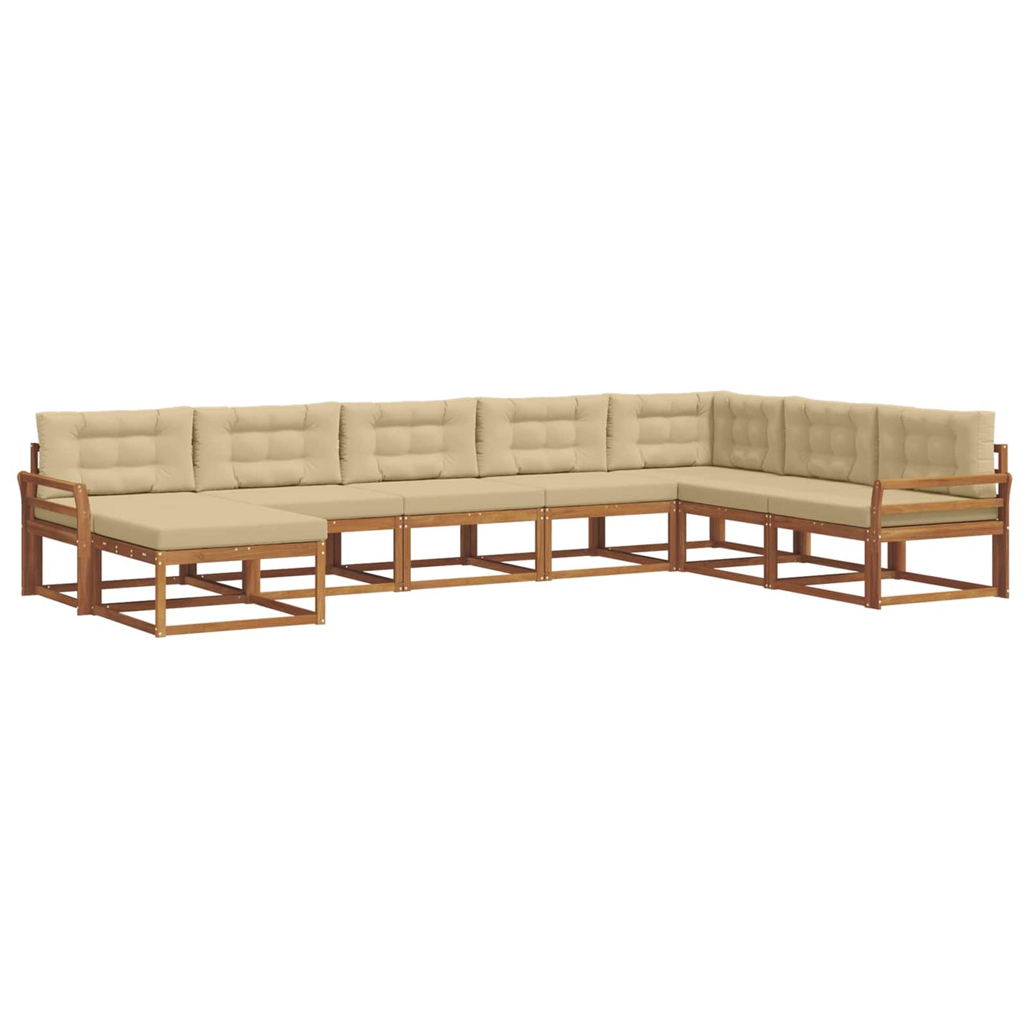 Udendørs sofagruppe 8 stk. Naturlig og Beige