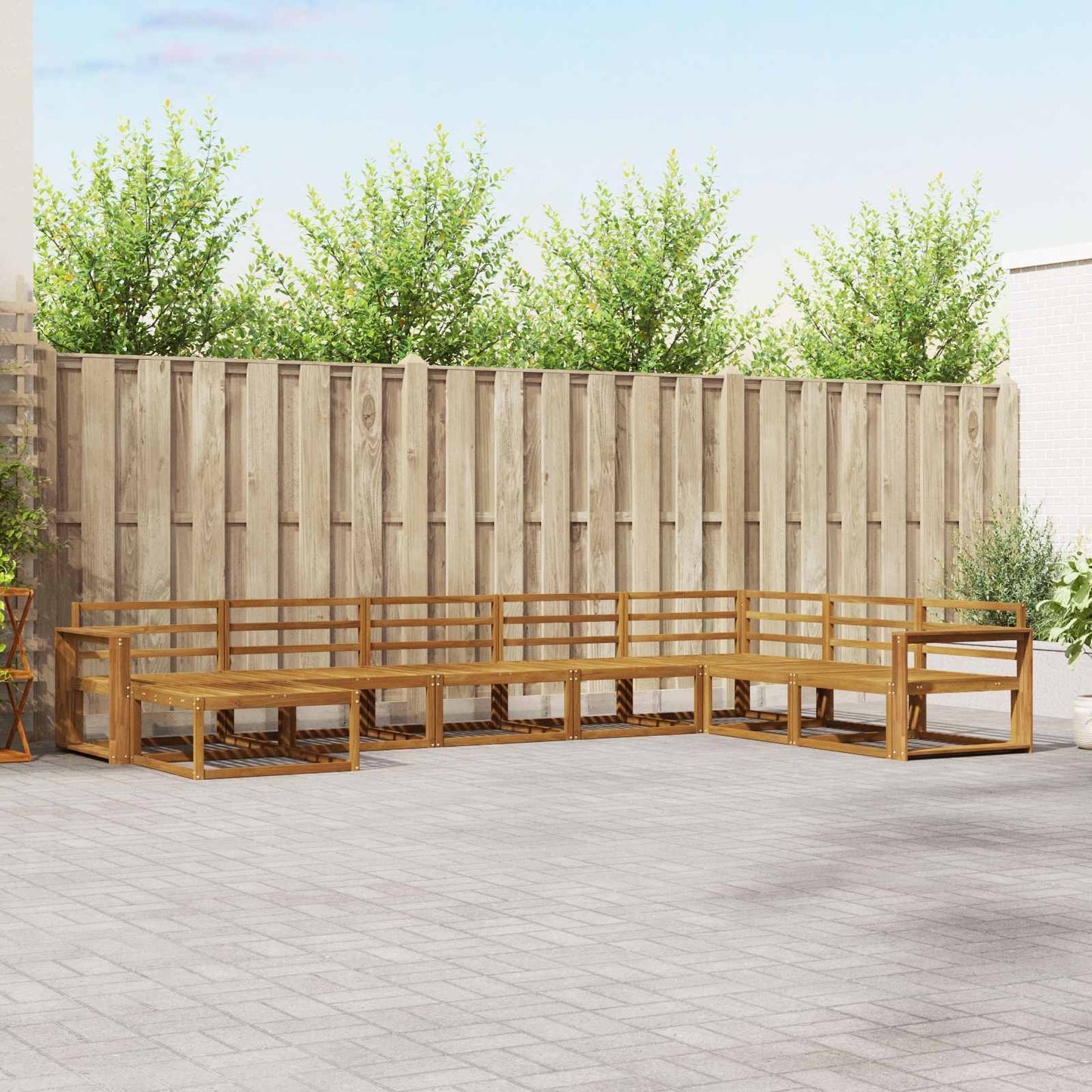Udendørs sofagruppe 8 pcs Naturfarvet Massivt Akacietræ