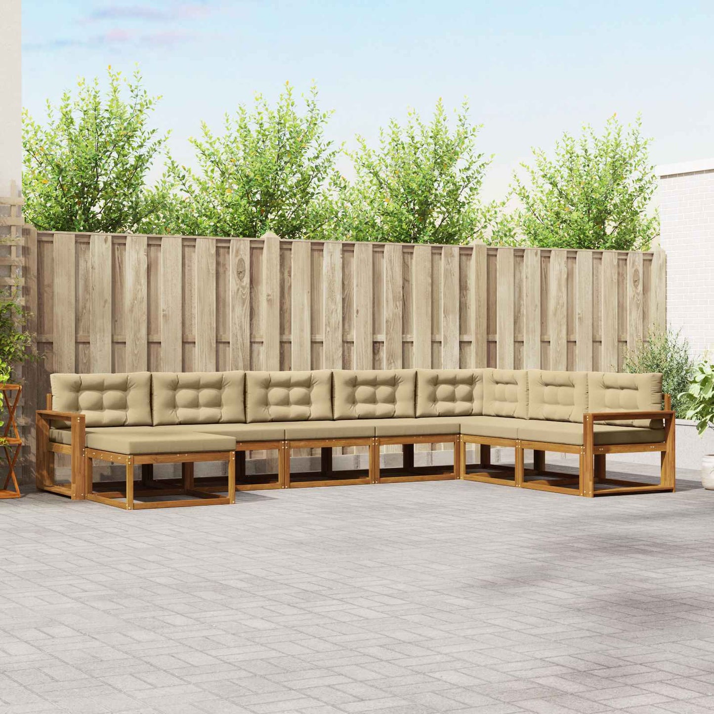 Udendørs sofagruppe 8 stk. Naturlig og Beige