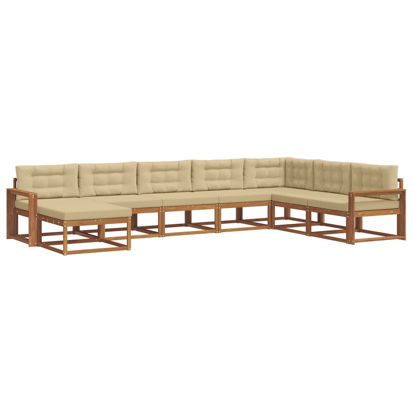 Udendørs sofagruppe 8 stk. Naturlig og Beige