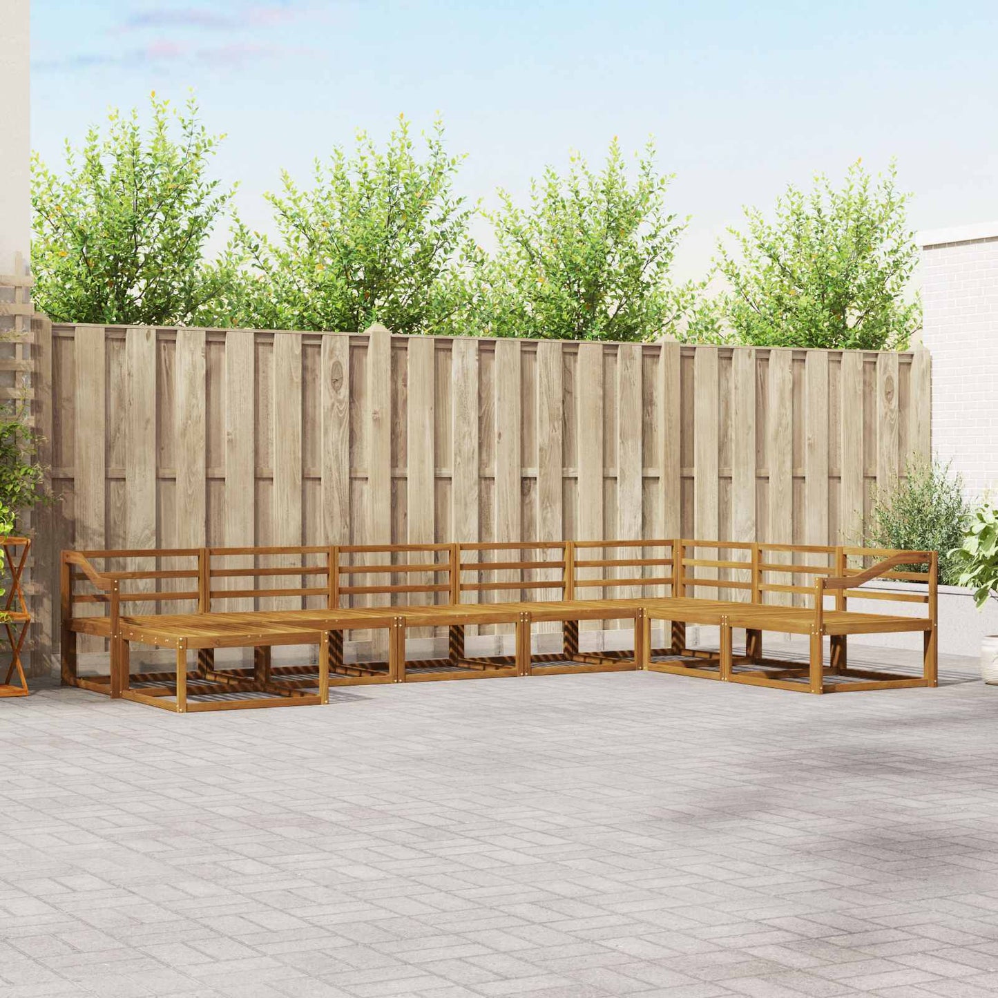 Udendørs sofagruppe 8 pcs Naturfarvet Massivt Akacietræ