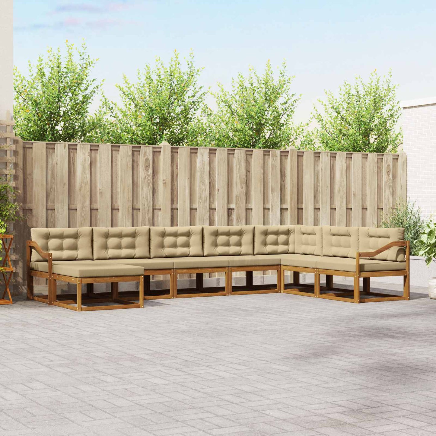 Udendørs sofagruppe 8 stk. Naturlig og Beige