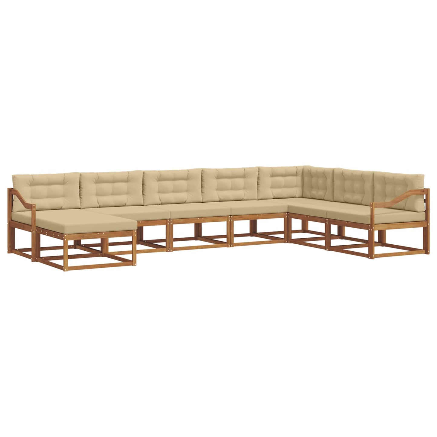 Udendørs sofagruppe med pude 8 pcs Naturlig og Beige