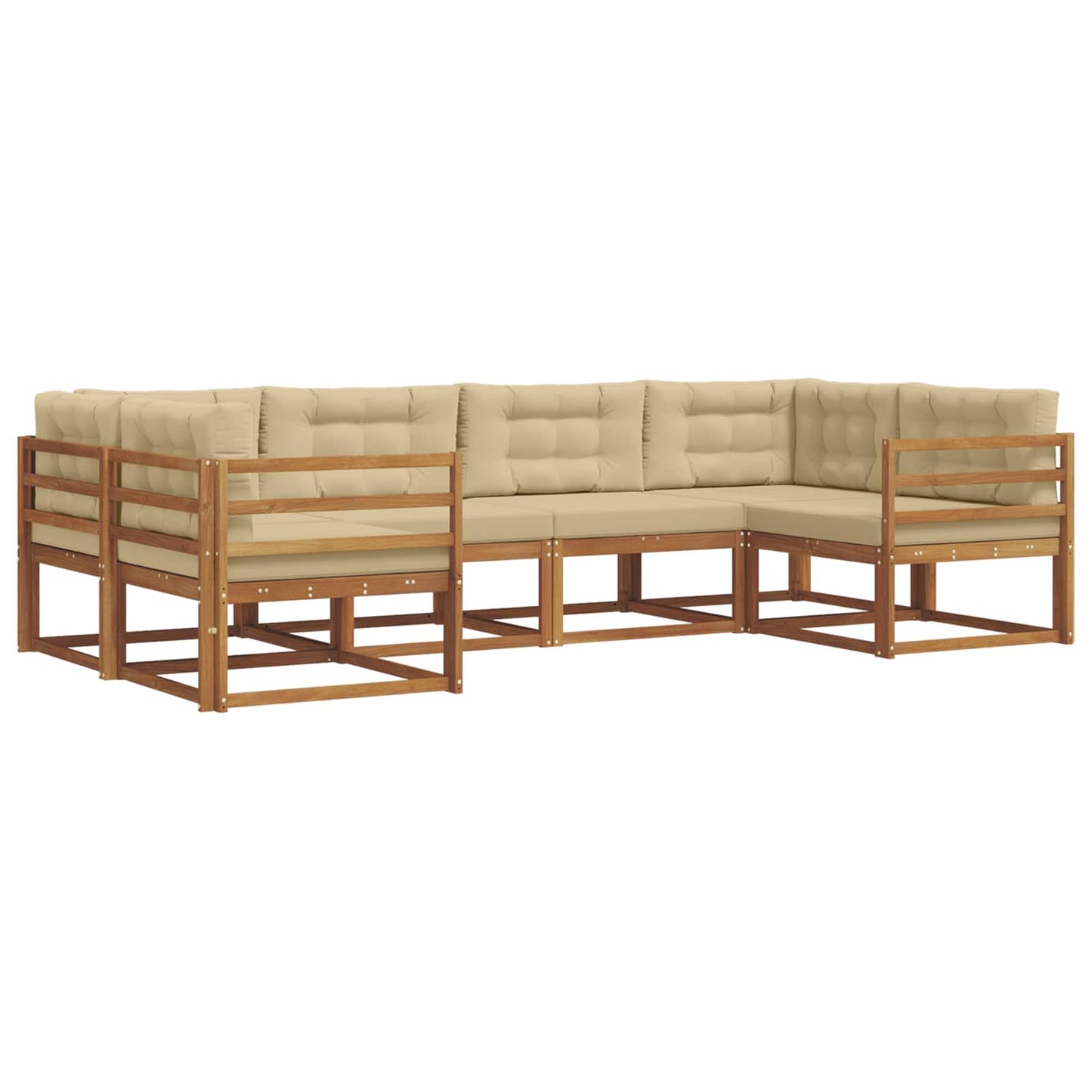 Udendørs sofagruppe 6 stk. Naturlig og Beige