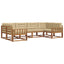 Udendørs sofagruppe med pude 6 pcs Naturlig og Beige