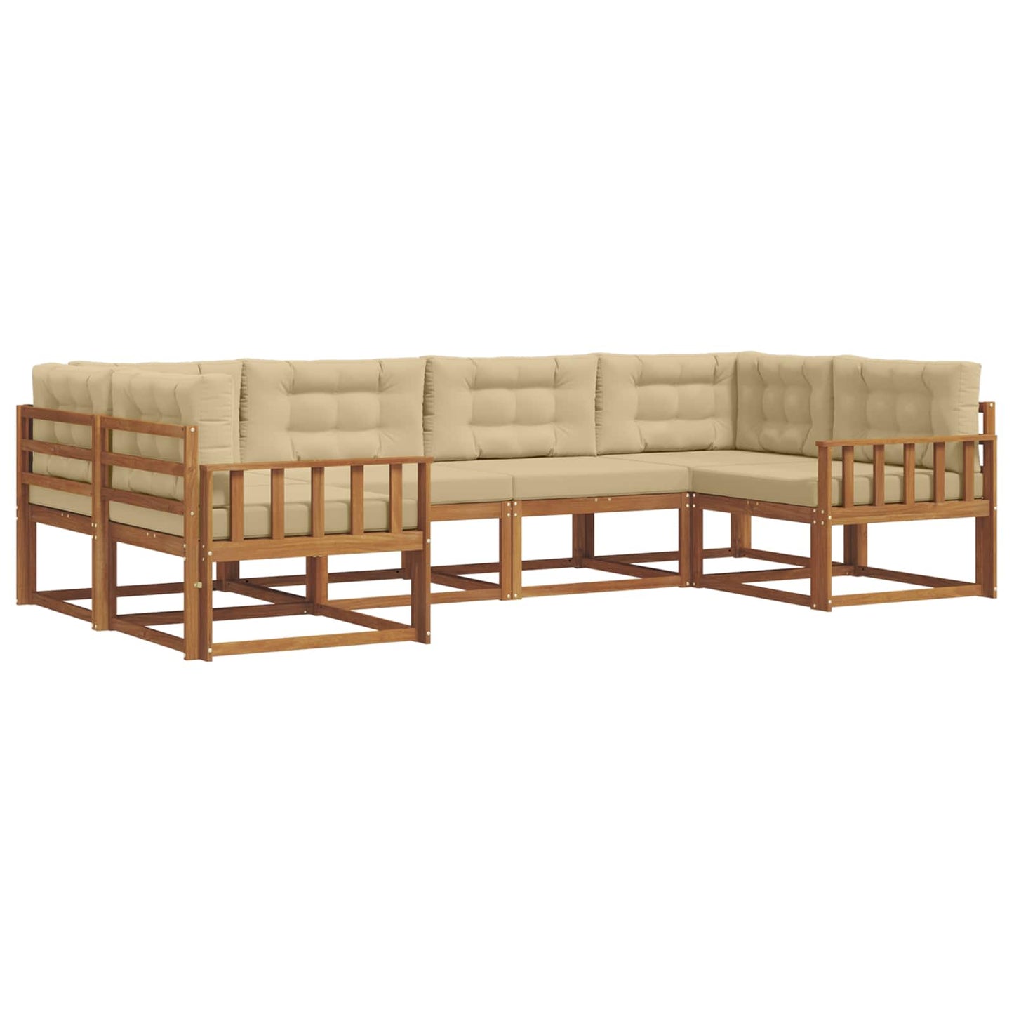 Udendørs sofagruppe 6 stk. Naturlig og Beige