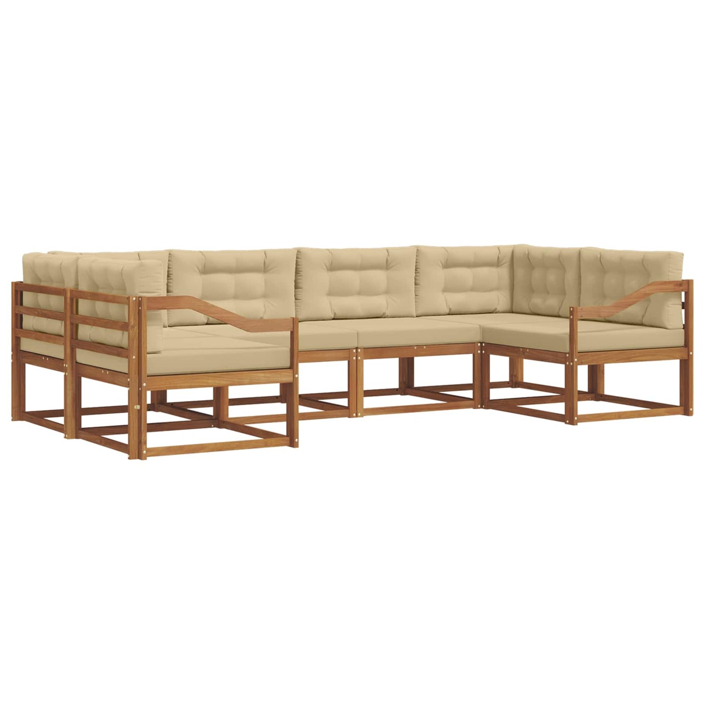 Udendørs sofagruppe 6 stk. Naturlig og Beige