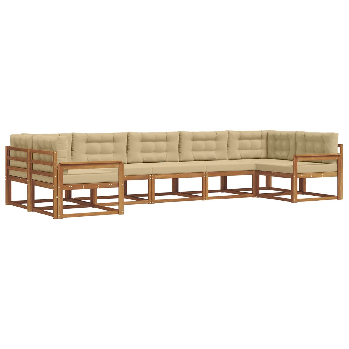 Udendørs sofagruppe 7 stk. Naturlig og Beige