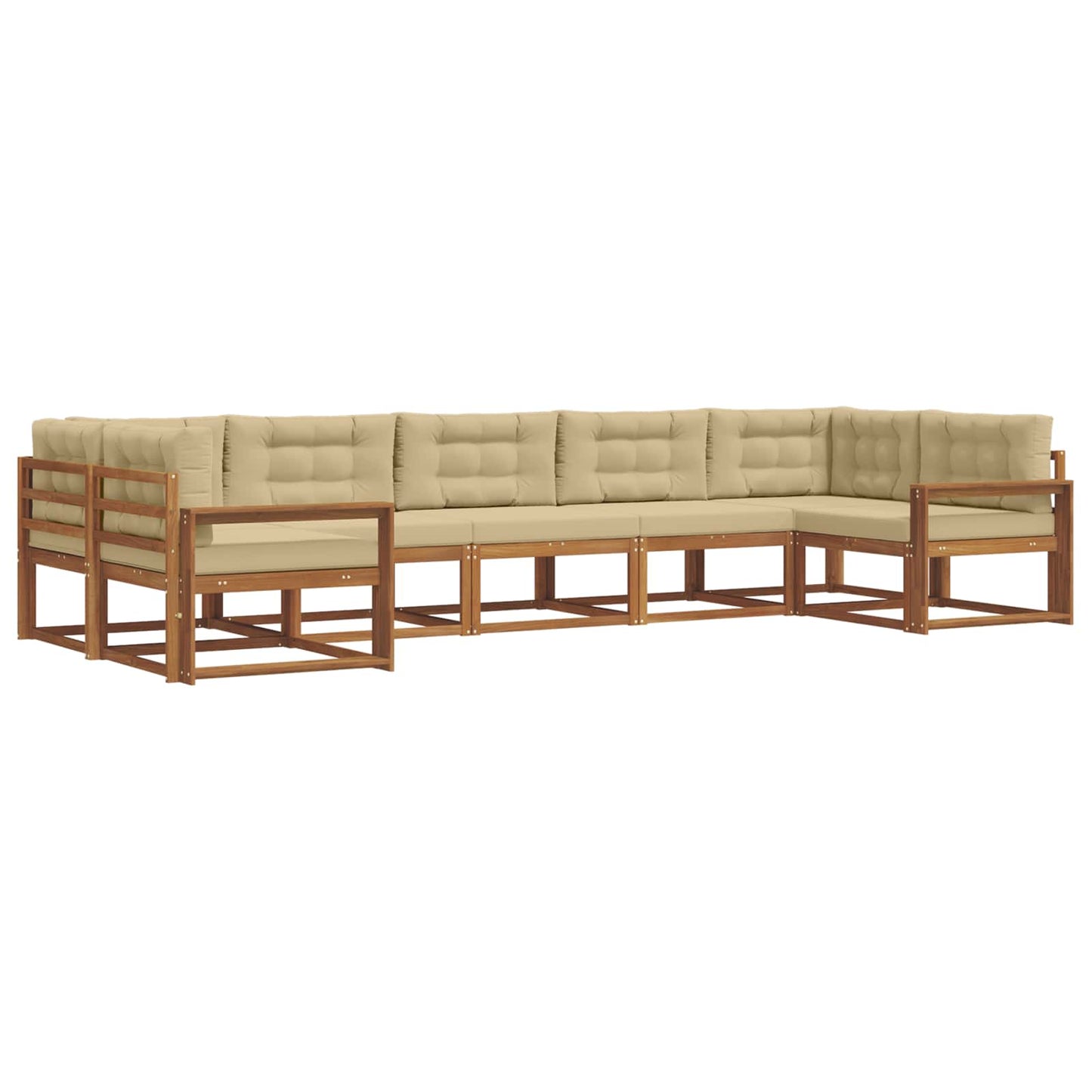 Udendørs sofagruppe 7 stk. Naturlig og Beige