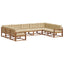 Udendørs sofagruppe med pude 9 pcs Naturlig og Beige