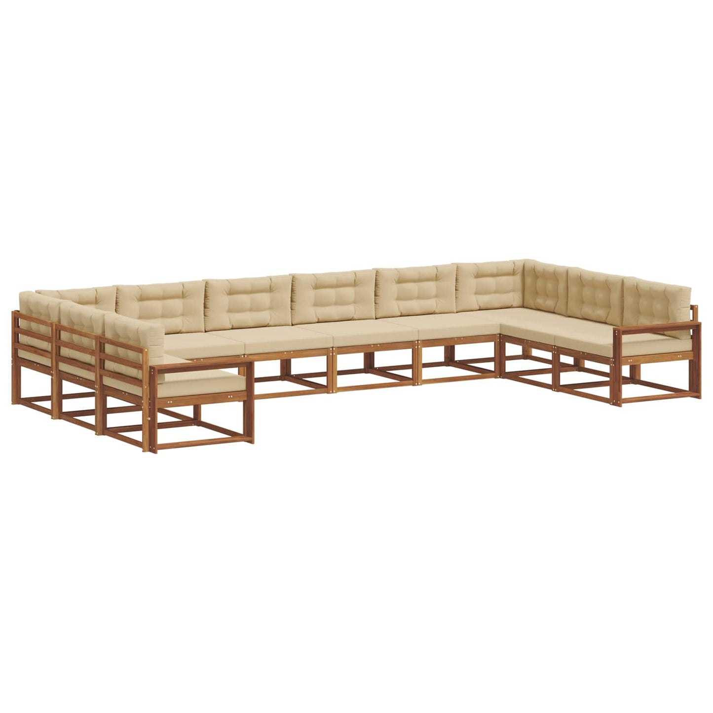 Udendørs sofagruppe 10 stk. Naturlig og Beige