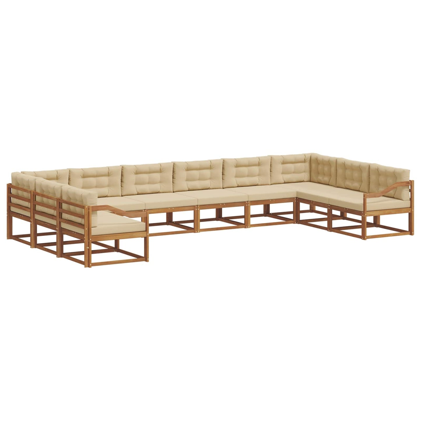Udendørs sofagruppe 10 stk. Naturlig og Beige
