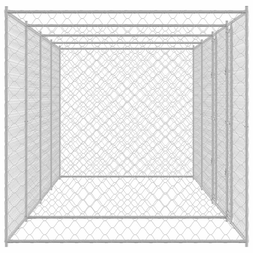 Hundebur Sølv 800 x 200 x 200 cm Galvaniseret stål
