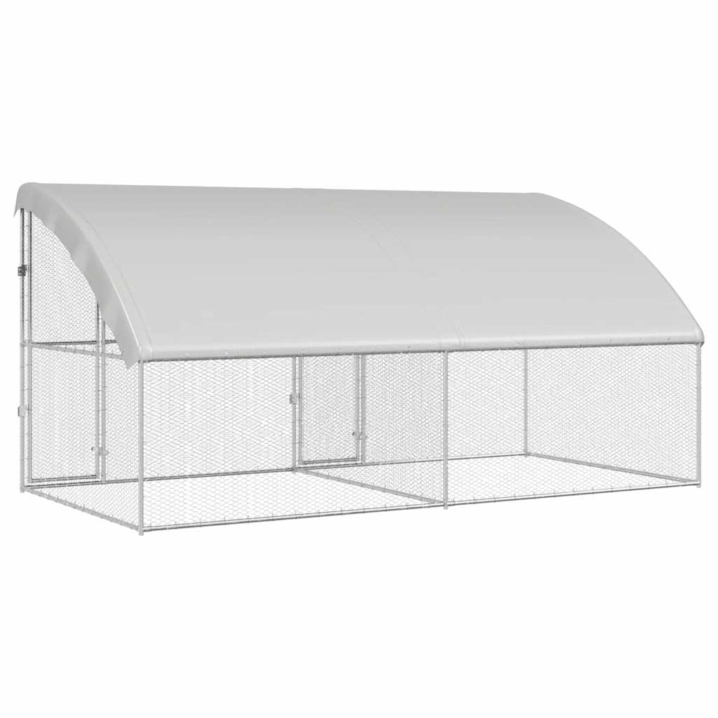 Hønsebur 2 pcs Sølv 400 x 200 x 200 cm Galvaniseret stål