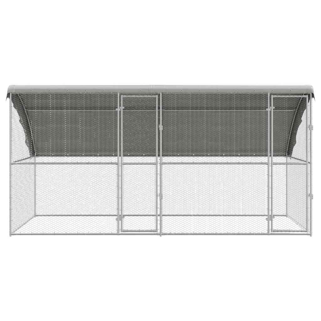 Hønsebur 2 pcs Sølv 400 x 200 x 200 cm Galvaniseret stål