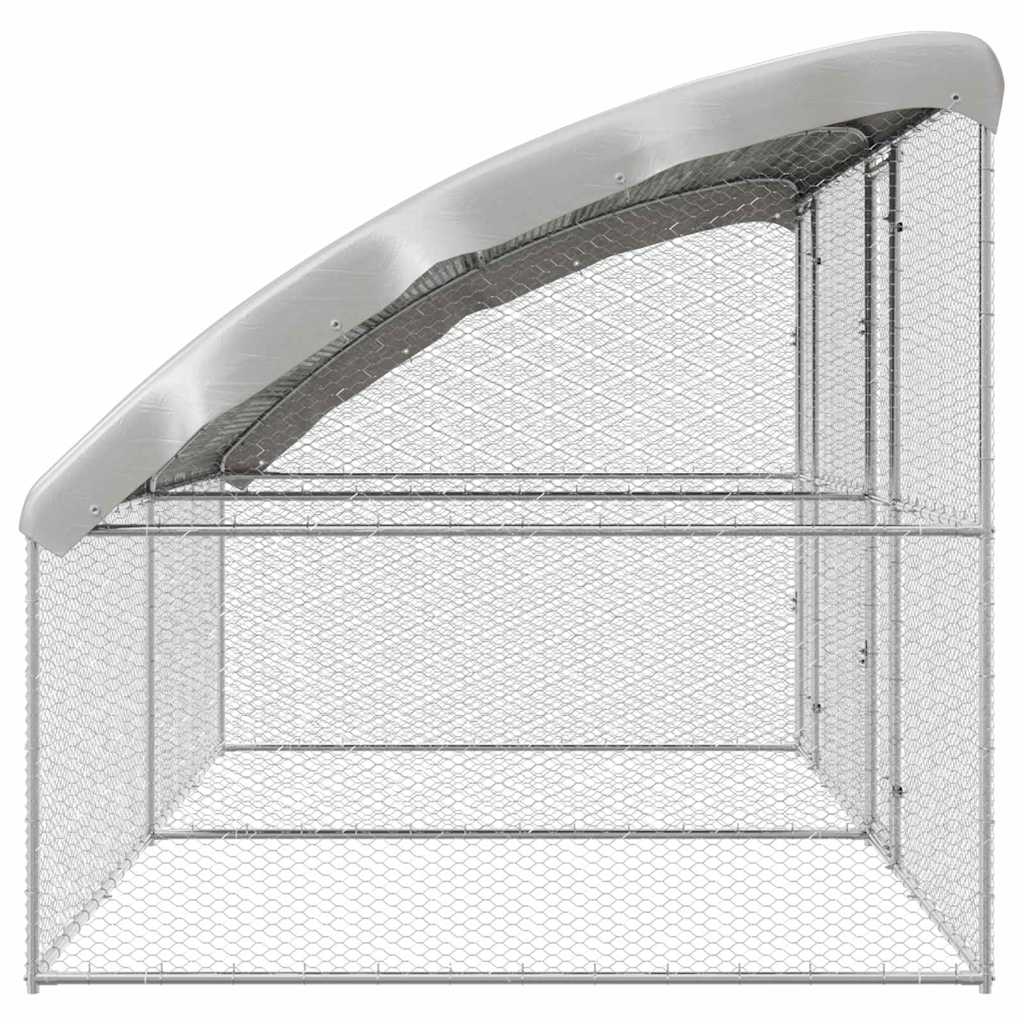 Hønsebur 2 pcs Sølv 400 x 200 x 200 cm Galvaniseret stål