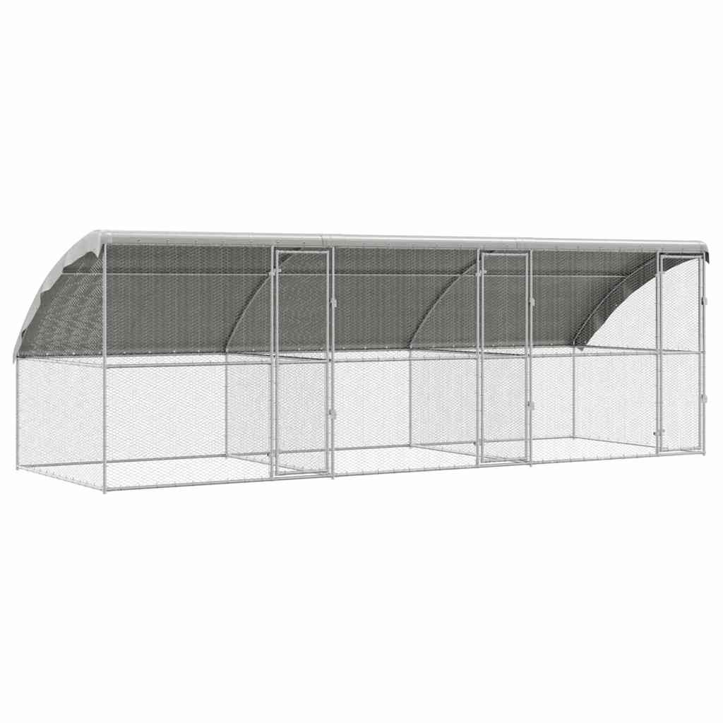 Hønsebur 3 stk. Sølv 600 x 200 x 200 cm Galvaniseret stål
