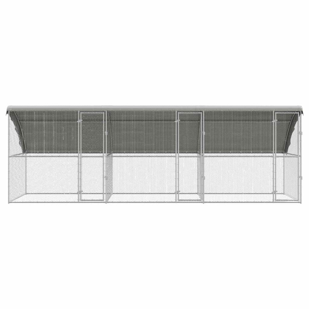 Hønsebur 3 pcs Sølv 600 x 200 x 200 cm Galvaniseret stål