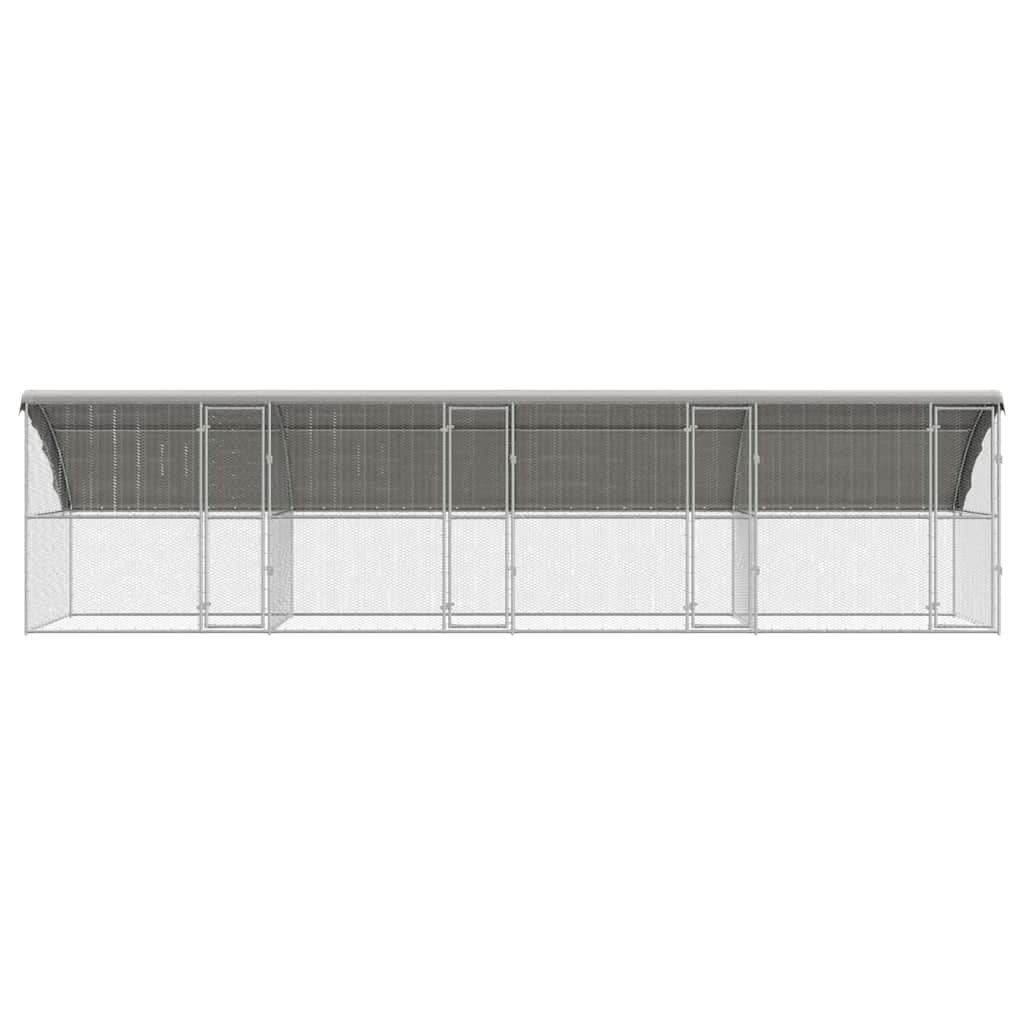 Hønsebur 4 pcs Sølv 800 x 200 x 200 cm Galvaniseret stål