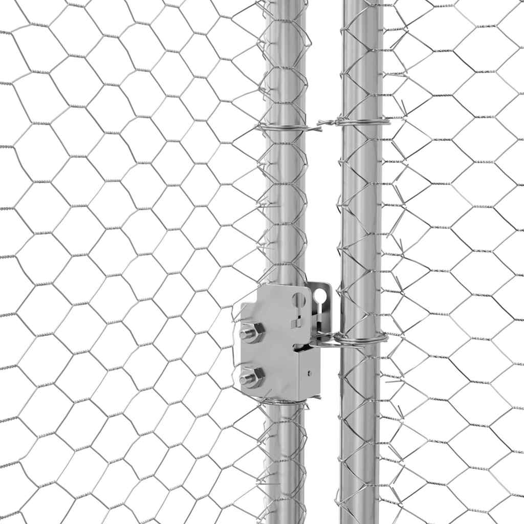 Hønsebur 2 pcs Sølv 400 x 200 x 200 cm Galvaniseret stål
