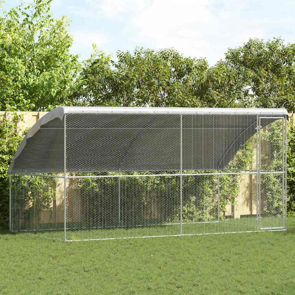Hønsebur 2 stk. Sølv 400 x 200 x 200 cm Galvaniseret stål