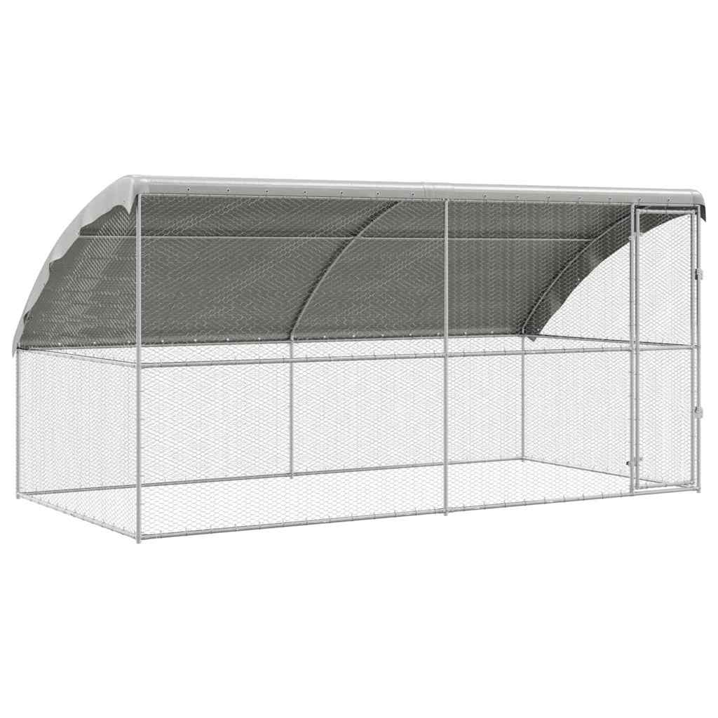 Hønsebur 2 pcs Sølv 400 x 200 x 200 cm Galvaniseret stål