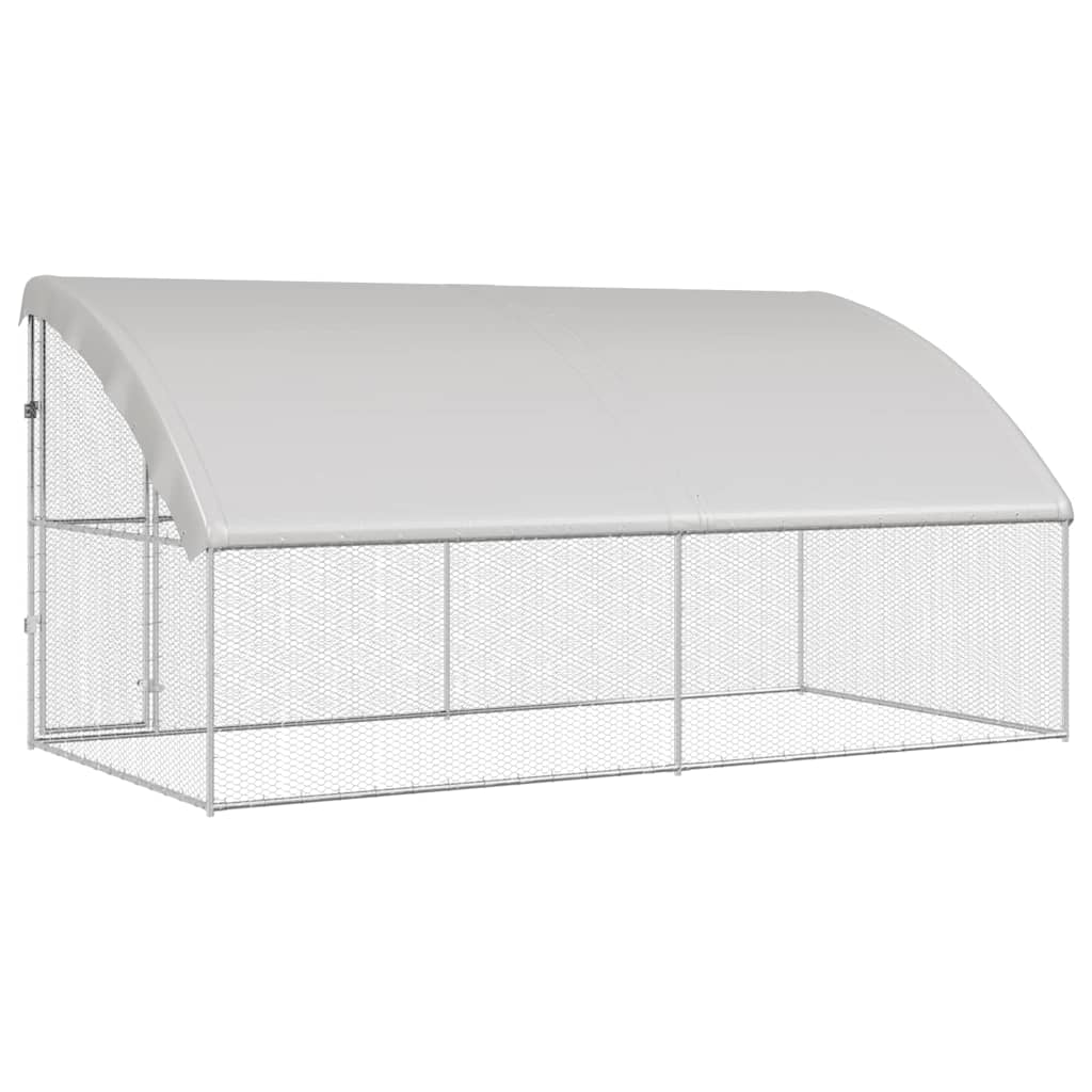 Hønsebur 2 pcs Sølv 400 x 200 x 200 cm Galvaniseret stål