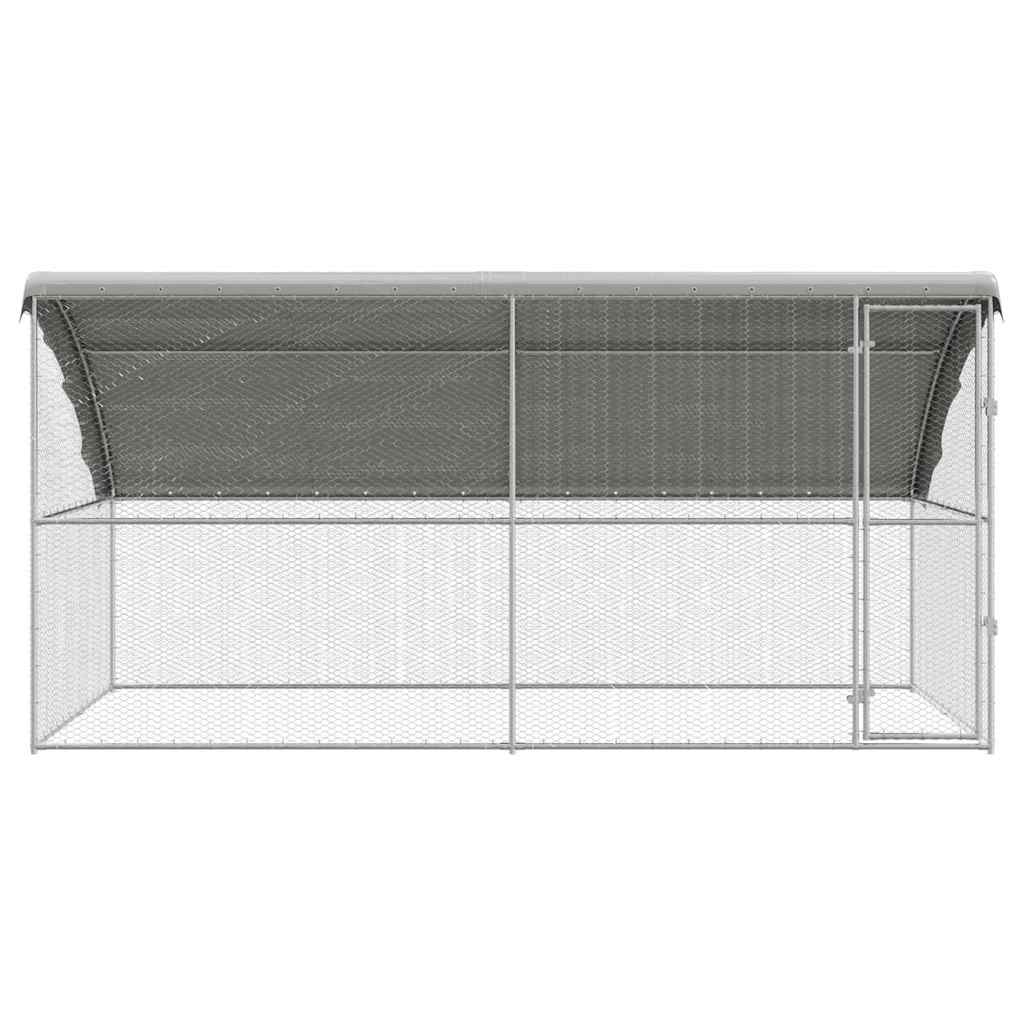 Hønsebur 2 pcs Sølv 400 x 200 x 200 cm Galvaniseret stål