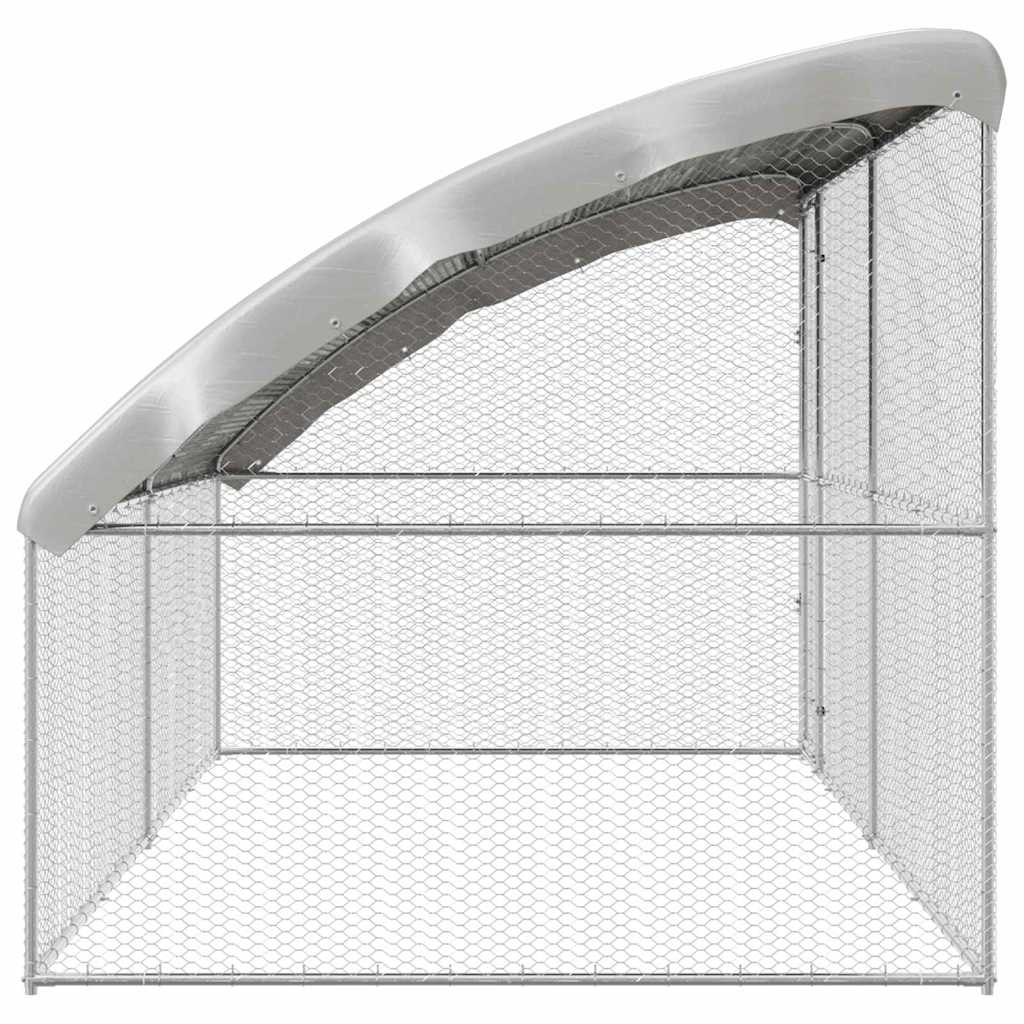 Hønsebur 2 pcs Sølv 400 x 200 x 200 cm Galvaniseret stål