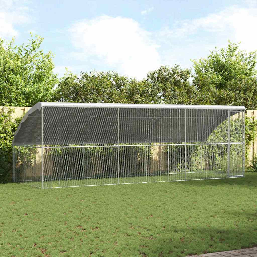 Hønsebur 3 stk. Sølv 600 x 200 x 200 cm Galvaniseret stål