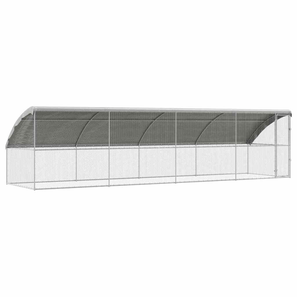 Hønsebur 4 pcs Sølv 800 x 200 x 200 cm Galvaniseret stål