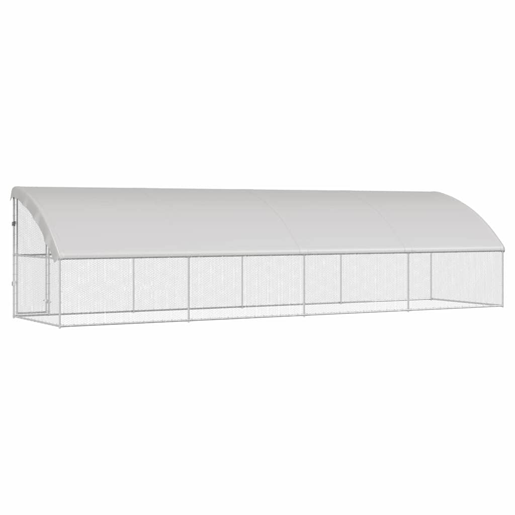 Hønsebur 4 pcs Sølv 800 x 200 x 200 cm Galvaniseret stål