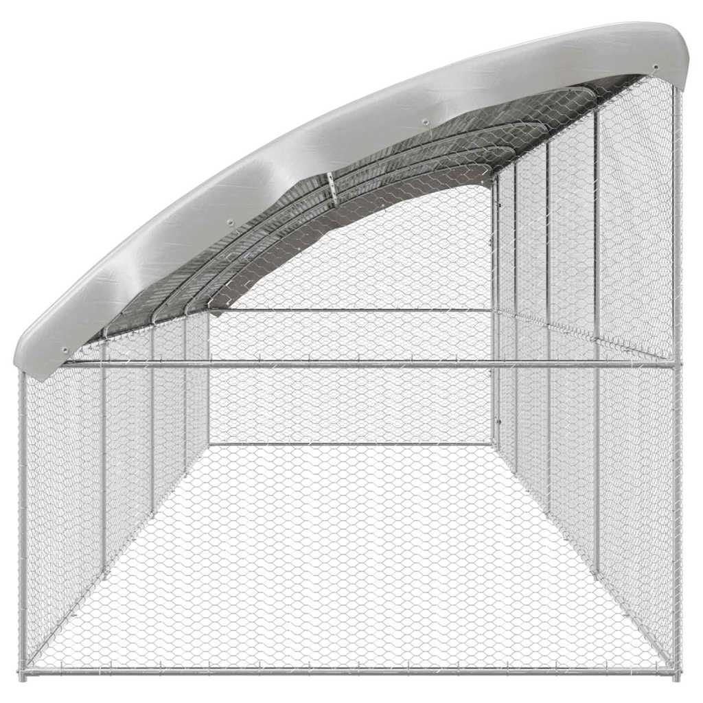 Hønsebur 4 pcs Sølv 800 x 200 x 200 cm Galvaniseret stål