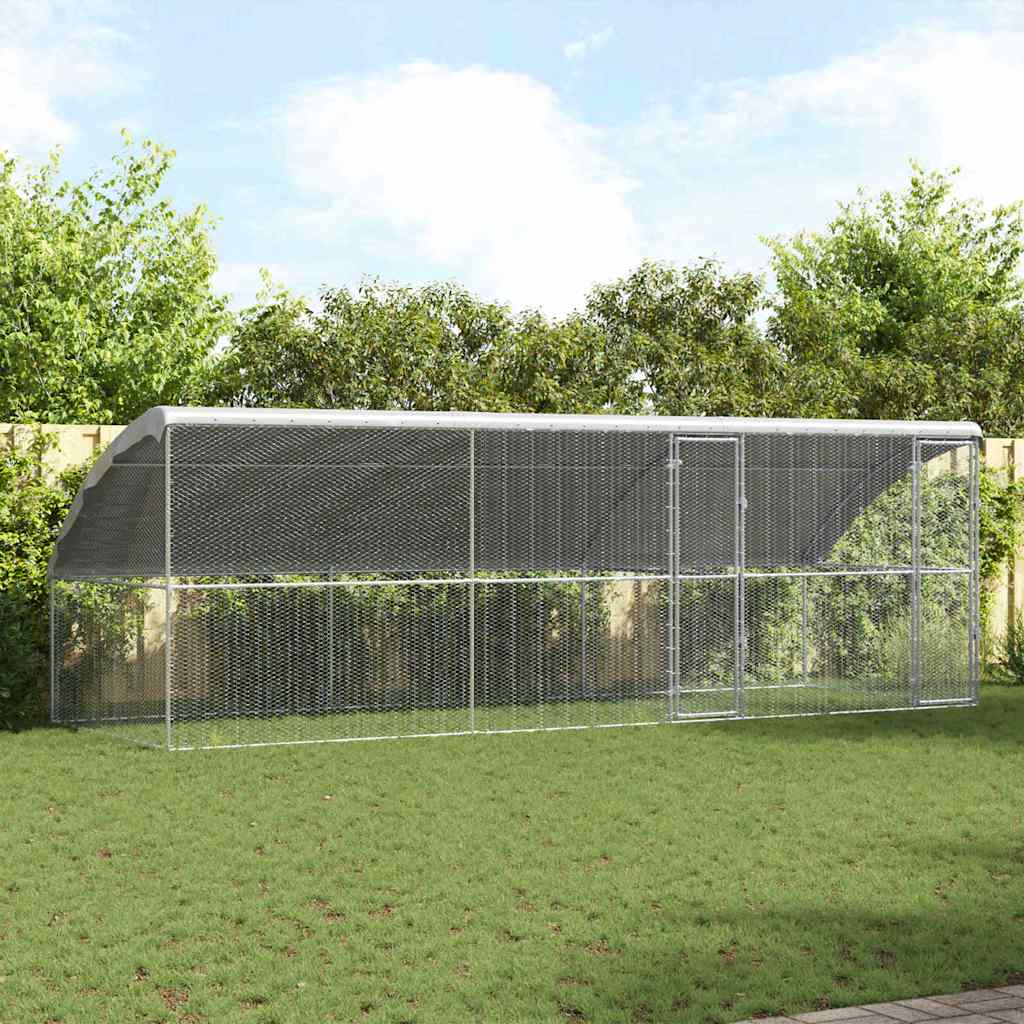 Hønsebur 3 pcs Sølv 600 x 200 x 200 cm Galvaniseret stål
