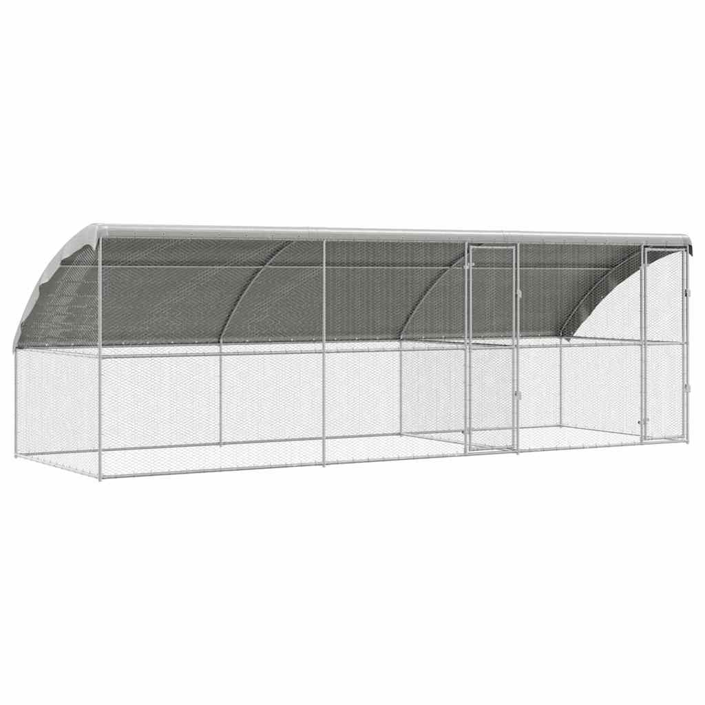 Hønsebur 3 stk. Sølv 600 x 200 x 200 cm Galvaniseret stål