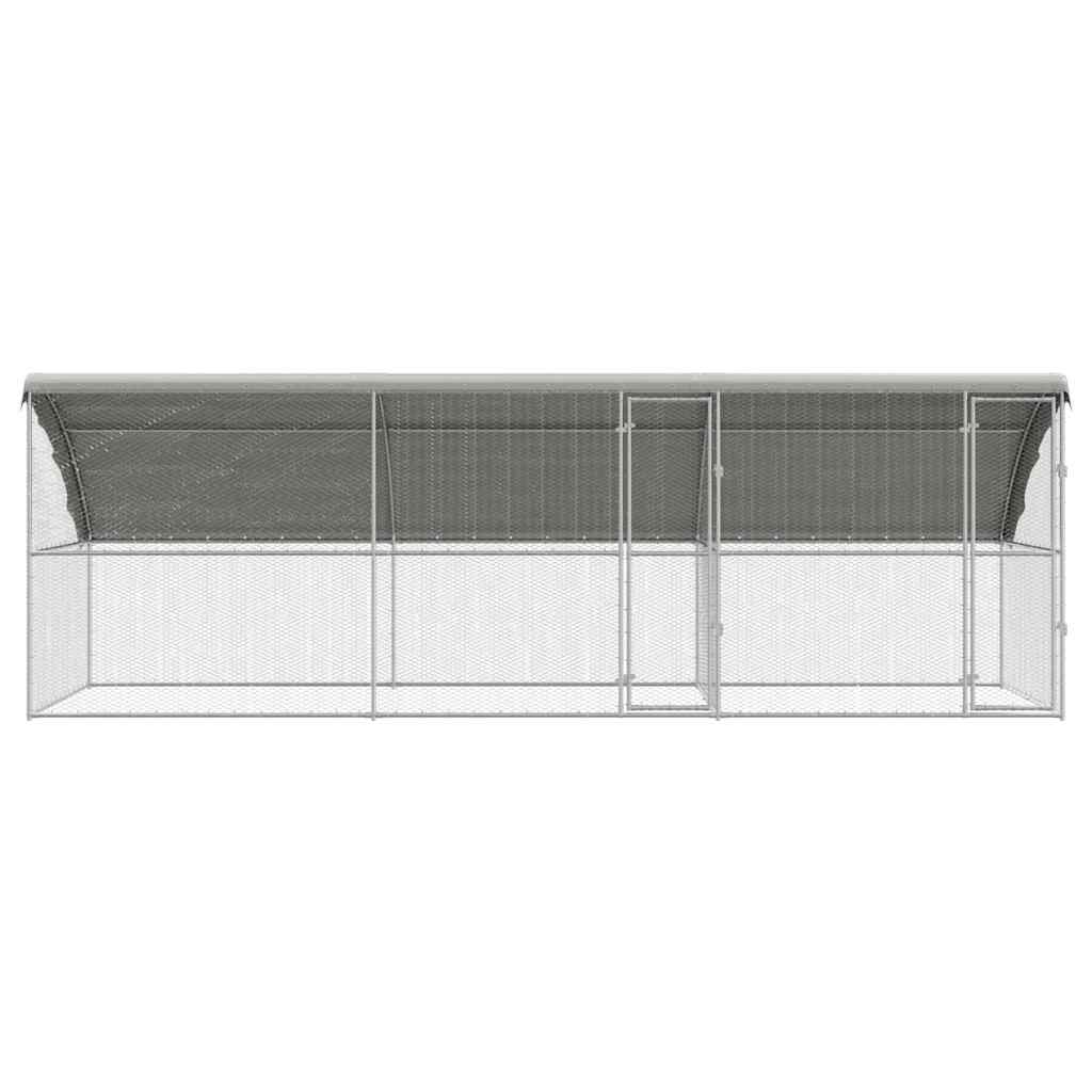 Hønsebur 3 pcs Sølv 600 x 200 x 200 cm Galvaniseret stål