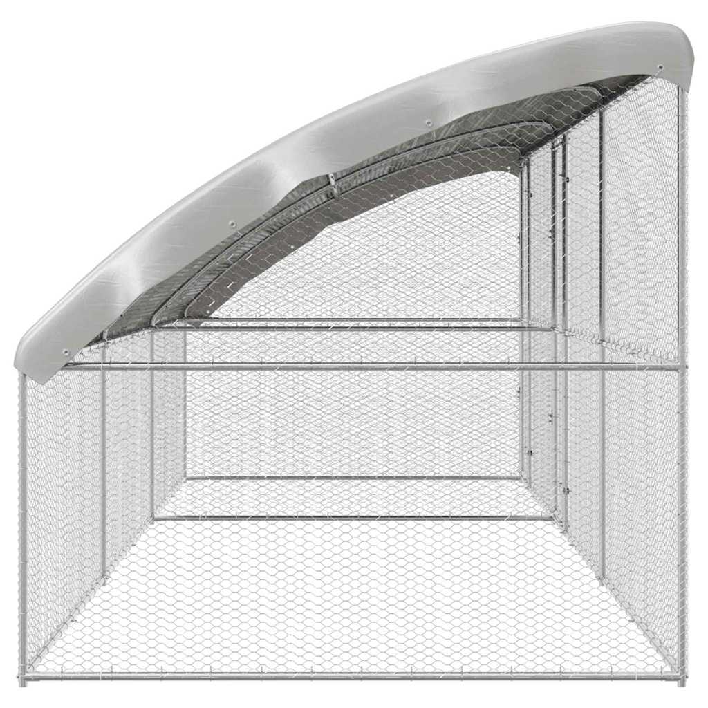 Hønsebur 3 pcs Sølv 600 x 200 x 200 cm Galvaniseret stål