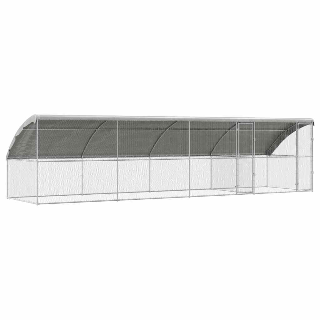 Hønsebur 4 pcs Sølv 800 x 200 x 200 cm Galvaniseret stål